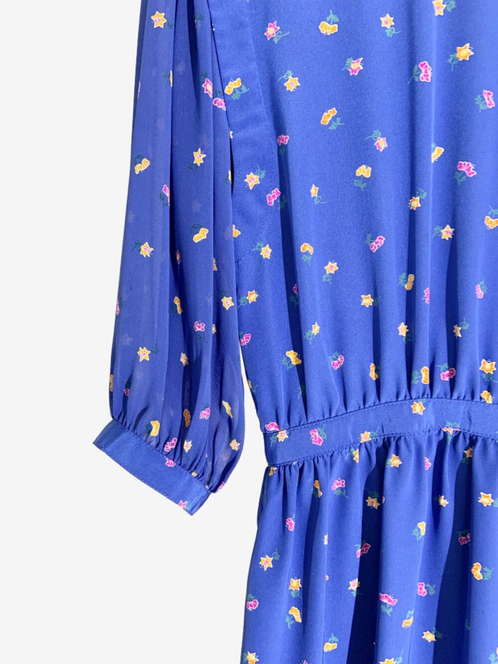 Vintage 1980s Albert Nipon Boutique Floral Midi Dress / size Small - Picture 10 of 14